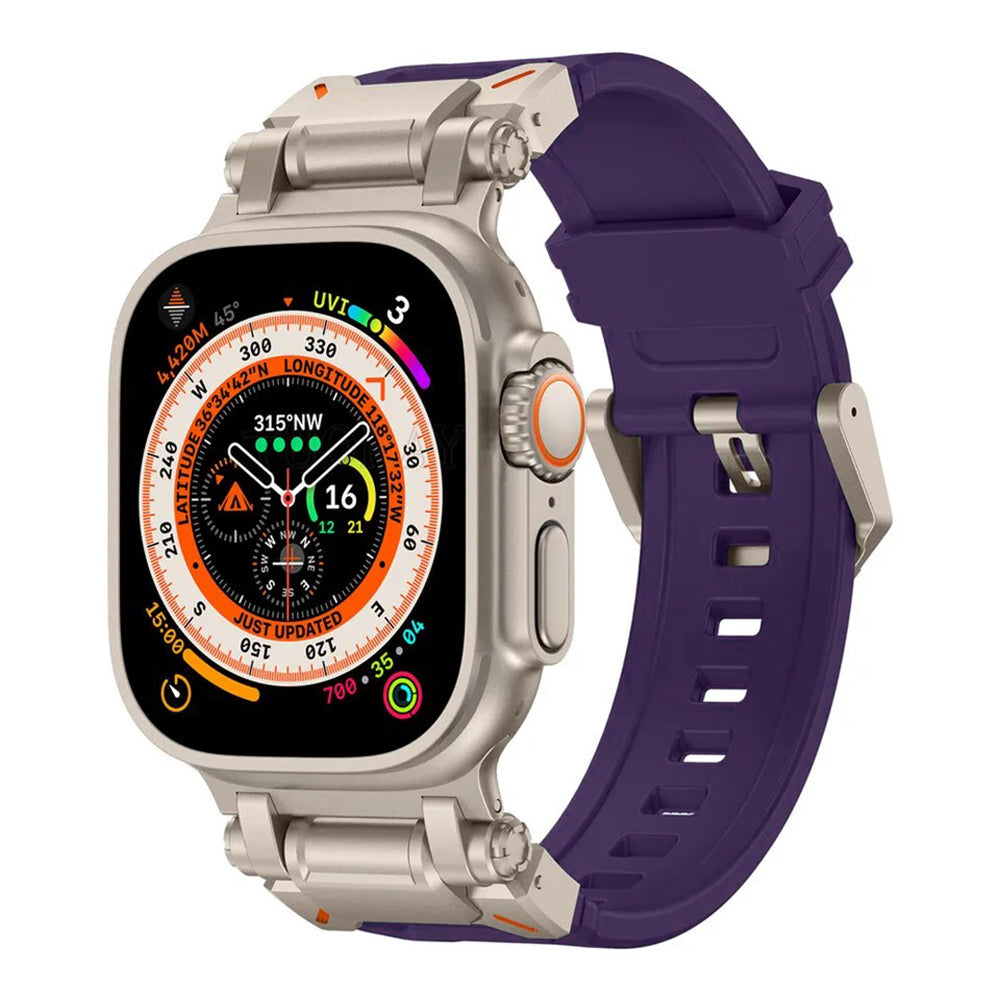 Kaiš Techsuit W064 za Apple Watch 49mm / 46mm / 45mm / 44mm / 42mm serije, Srebrno Ljubičasta
