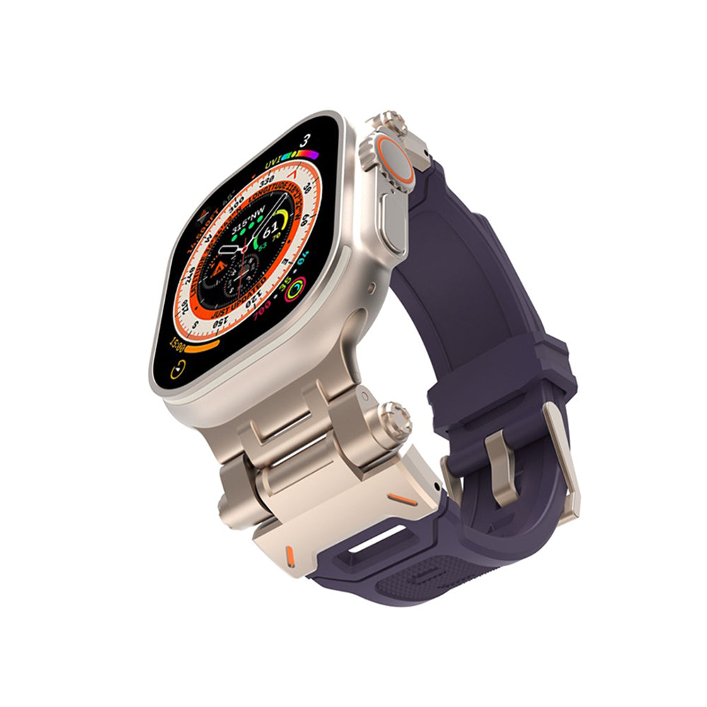 Kaiš Techsuit W064 za Apple Watch 49mm / 46mm / 45mm / 44mm / 42mm serije, Srebrno Ljubičasta