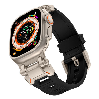 Kaiš Techsuit W064 za Apple Watch 49mm / 46mm / 45mm / 44mm / 42mm serije, Crno Srebrni