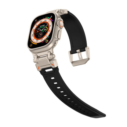 Kaiš Techsuit W064 za Apple Watch 49mm / 46mm / 45mm / 44mm / 42mm serije, Crno Srebrni