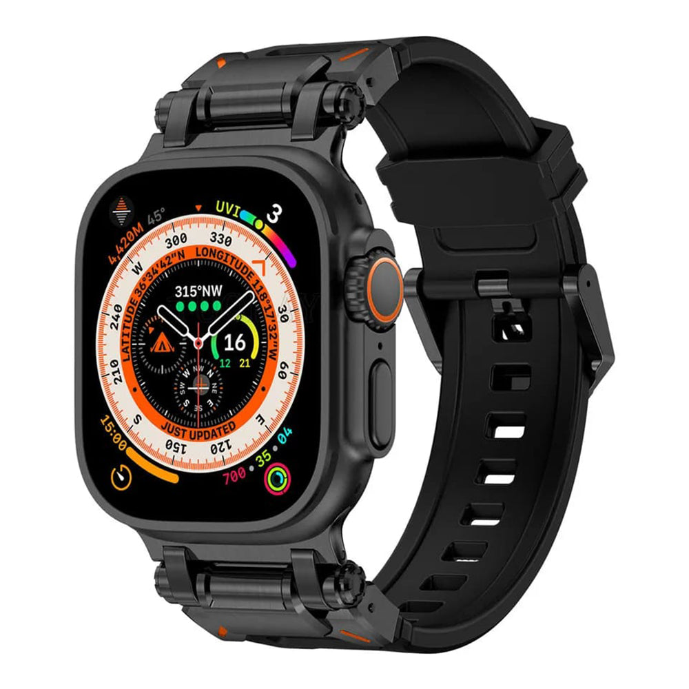 Techsuit kaiš W064 za Apple Watch 49mm / 46mm / 45mm / 44mm / 42mm Series, Crna