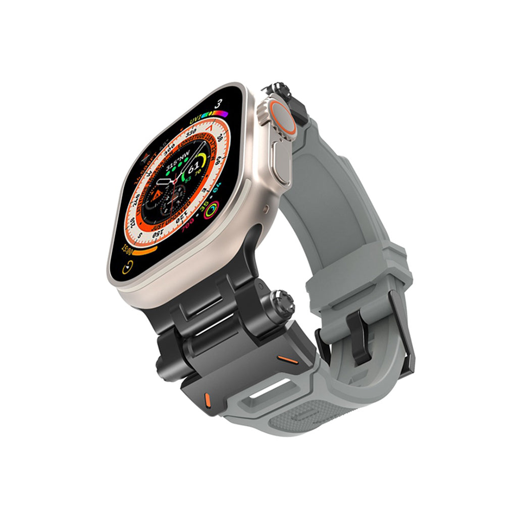 Kaiš Techsuit W064 za Apple Watch 49mm / 46mm / 45mm / 44mm / 42mm serije, Crno Sivi