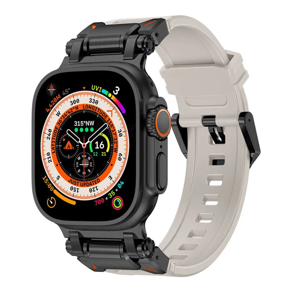 Kaiš Techsuit W064 za Apple Watch 49mm / 46mm / 45mm / 44mm / 42mm serije, Crno Sivi
