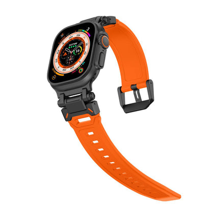 Kaiš Techsuit W064 za Apple Watch 49mm / 46mm / 45mm / 44mm / 42mm serije, Crno-Narandžasti