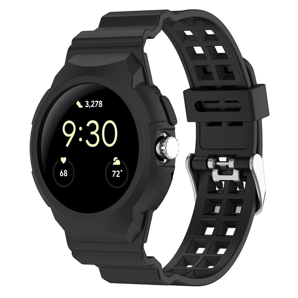 Curea Techsuit W065 za Google Pixel Watch 3 41mm / Watch 2 / Watch, Crna