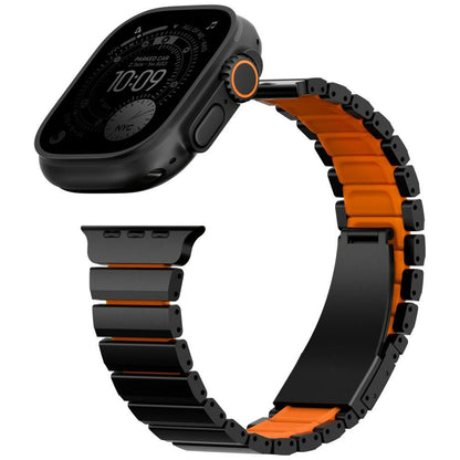 Kaiš UNIQ Strova Flex za Apple Watch 49mm / 46mm / 45mm / 44mm / 42mm Series, Crno Narandžasta