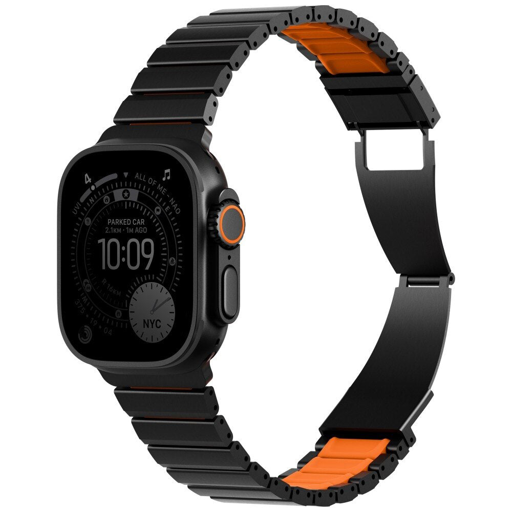 Kaiš UNIQ Strova Flex za Apple Watch 49mm / 46mm / 45mm / 44mm / 42mm Series, Crno Narandžasta