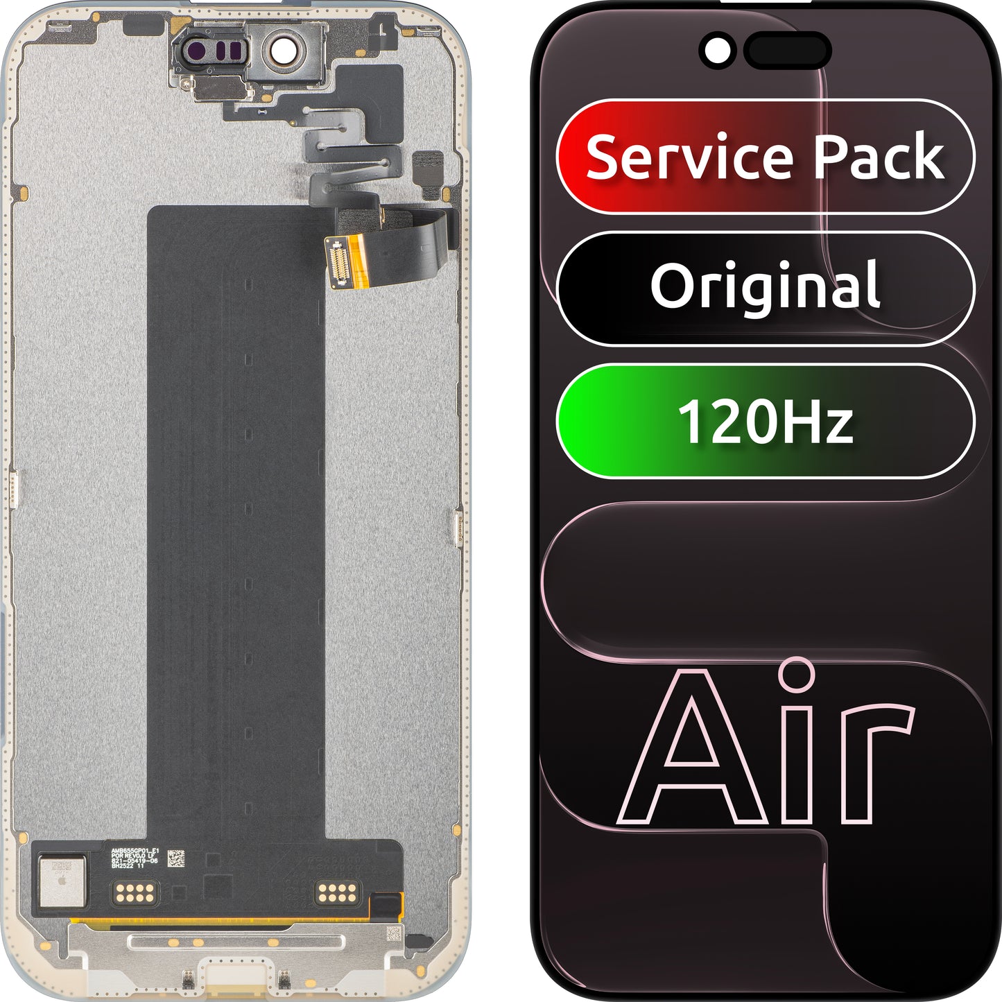 Display sa ekranom osetljivim na dodir Apple iPhone 17 Air, sa ramom, crni, Service Pack 661-55240
