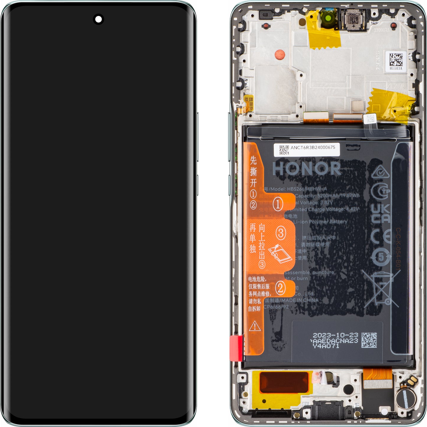 Display sa Touchscreen-om Honor Magic6 Lite, sa Ramom i Baterijom, Zelena (Emerald Green), Service Pack 0235AHHQ