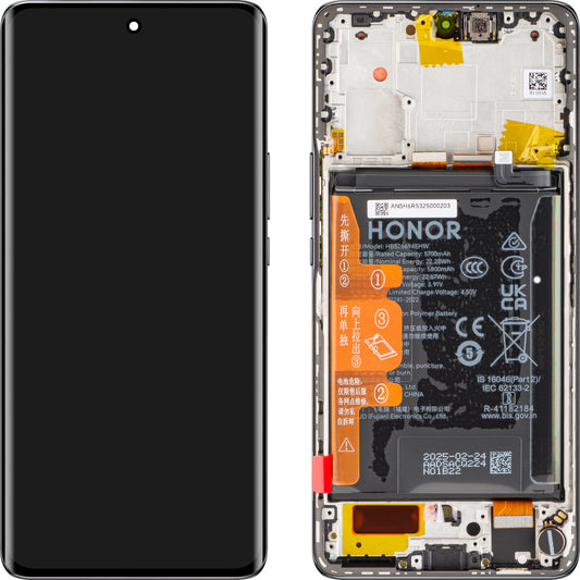 Display sa Touchscreen-om Honor X50, sa Ramom i Baterijom, Crni, Service Pack 0235AGJG