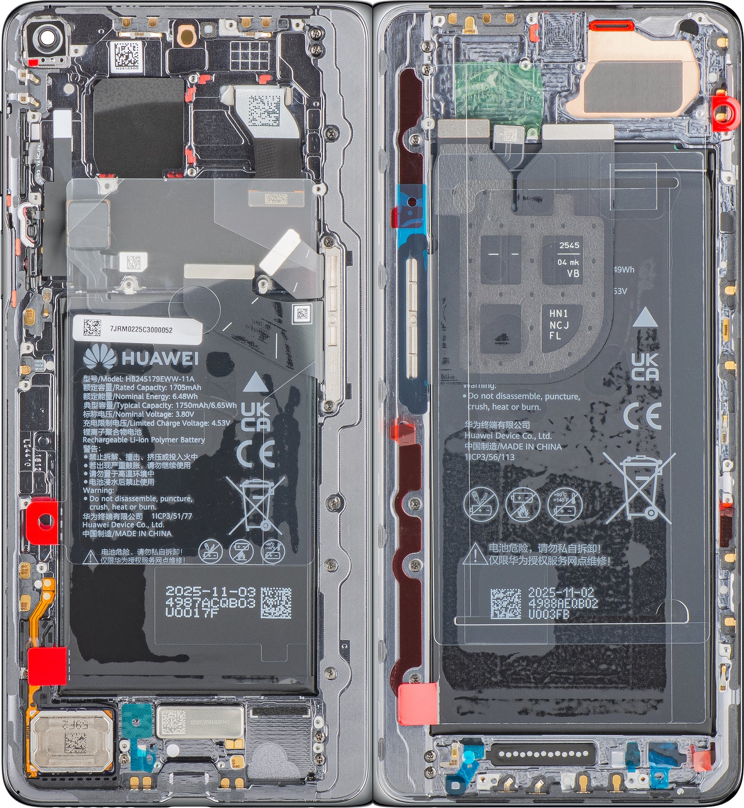 Display sa Touchscreen-om Huawei Mate X7, sa Ramom i Baterijom, Sivi, Service Pack 02357JRM
