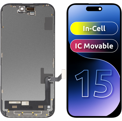 Display sa Touchscreenom JK za Apple iPhone 15, sa Ramom, LCD In-Cell Verzija, Crni