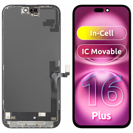 Display sa Touchscreenom JK za Apple iPhone 16 Plus, sa Ramom, LCD In-Cell IC Movable verzija, Crni