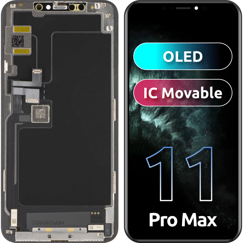 Display sa Touchscreenom JK za Apple iPhone 11 Pro Max, sa Ramom, OLED Verzija, Crni