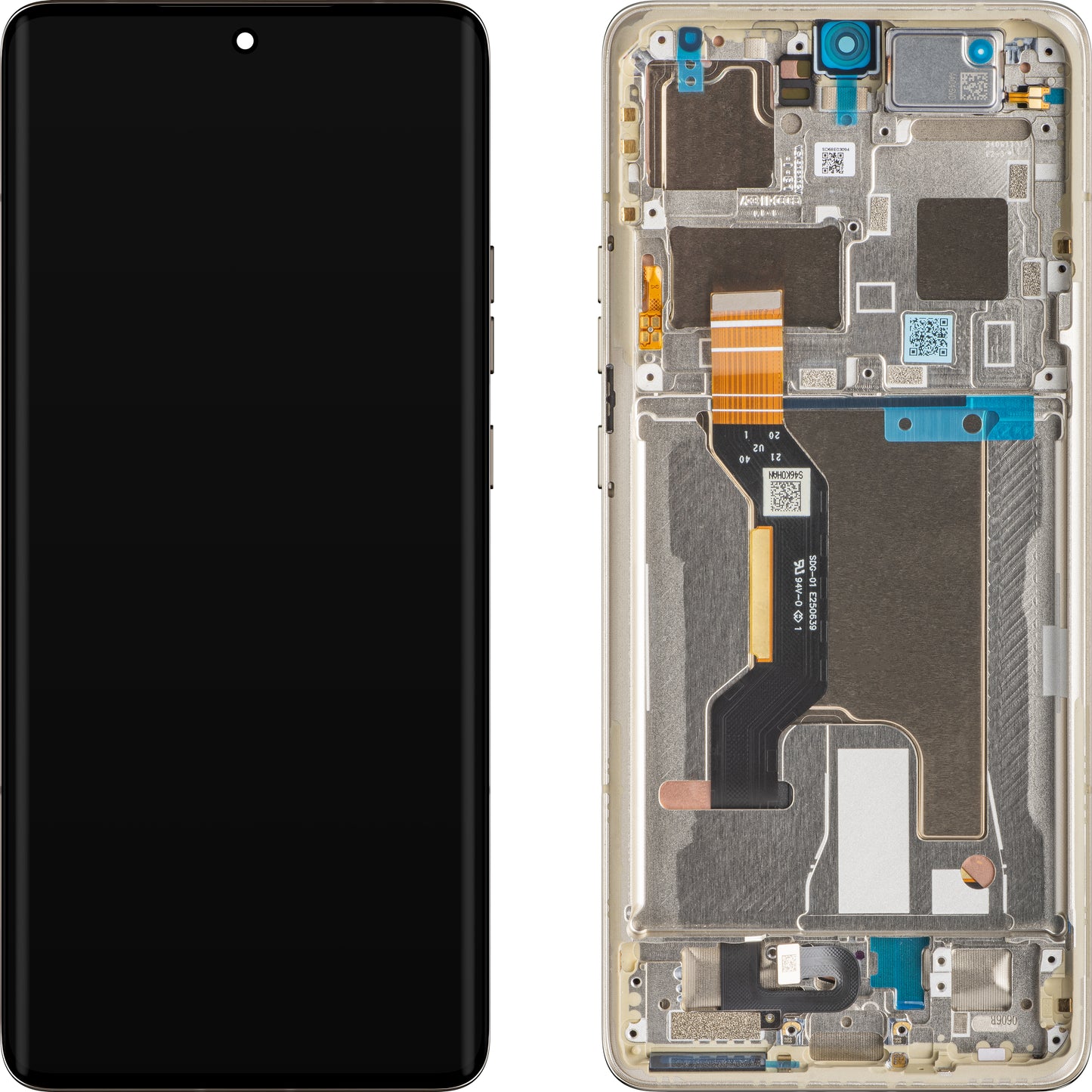 Ekran sa dodirnim ekranom Motorola Edge 50 Ultra, sa ramom, bež (Nordic Wood), servisni paket 5D68C24484