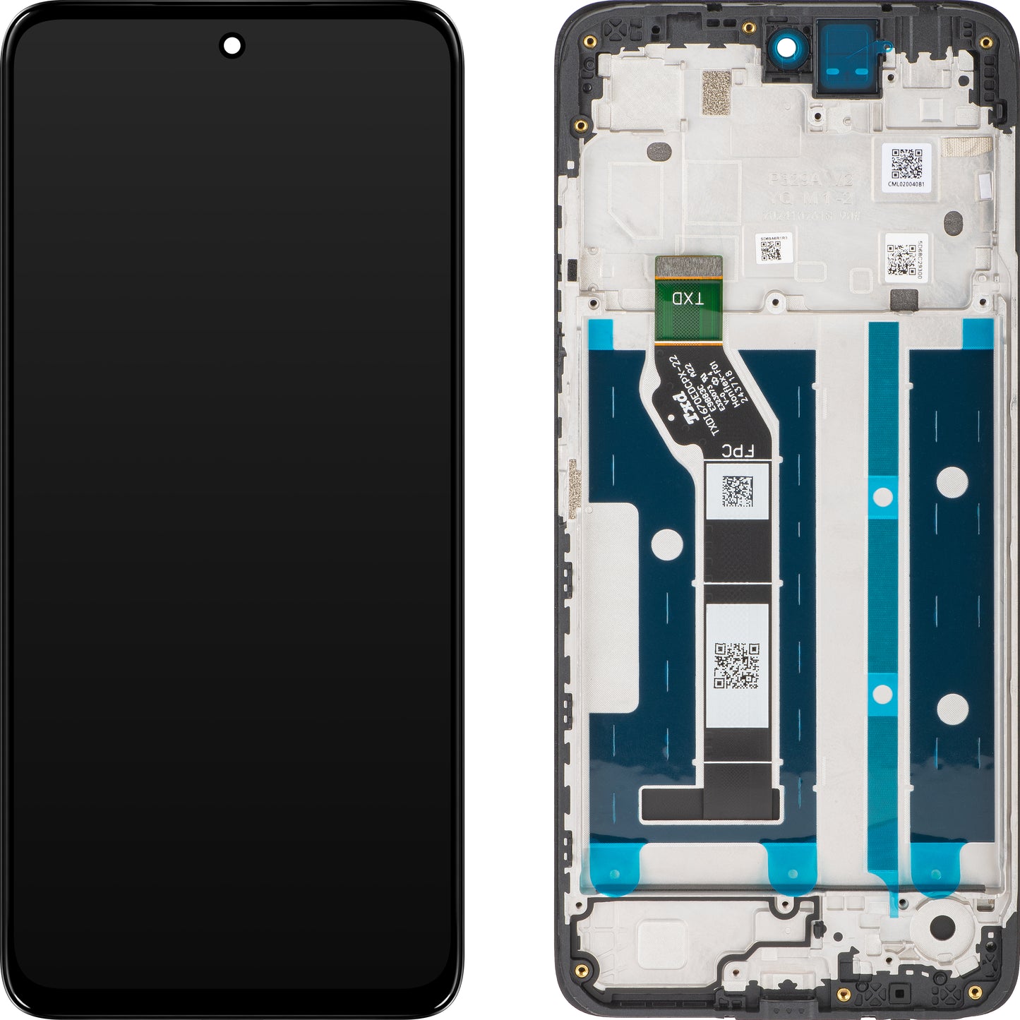 Motorola Moto Moto E15 / G05 Touchscreen Display with Frame, Black, Service Pack 5D68C29300 