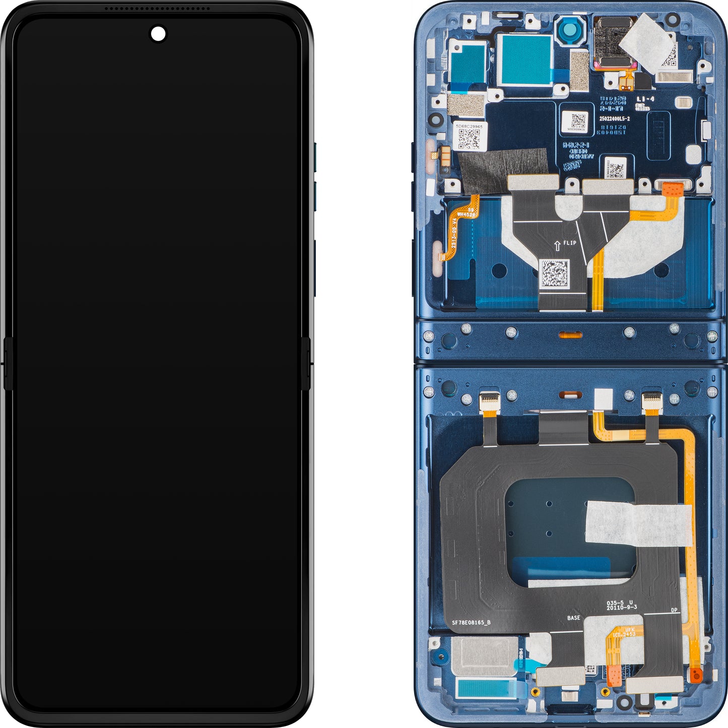 Display sa Touchscreen-om Motorola Razr 2025 / Razr 60, sa Ramom, Sub Inner, Mornar Plava (Gibraltar Sea), Service Pack 5D68C29965