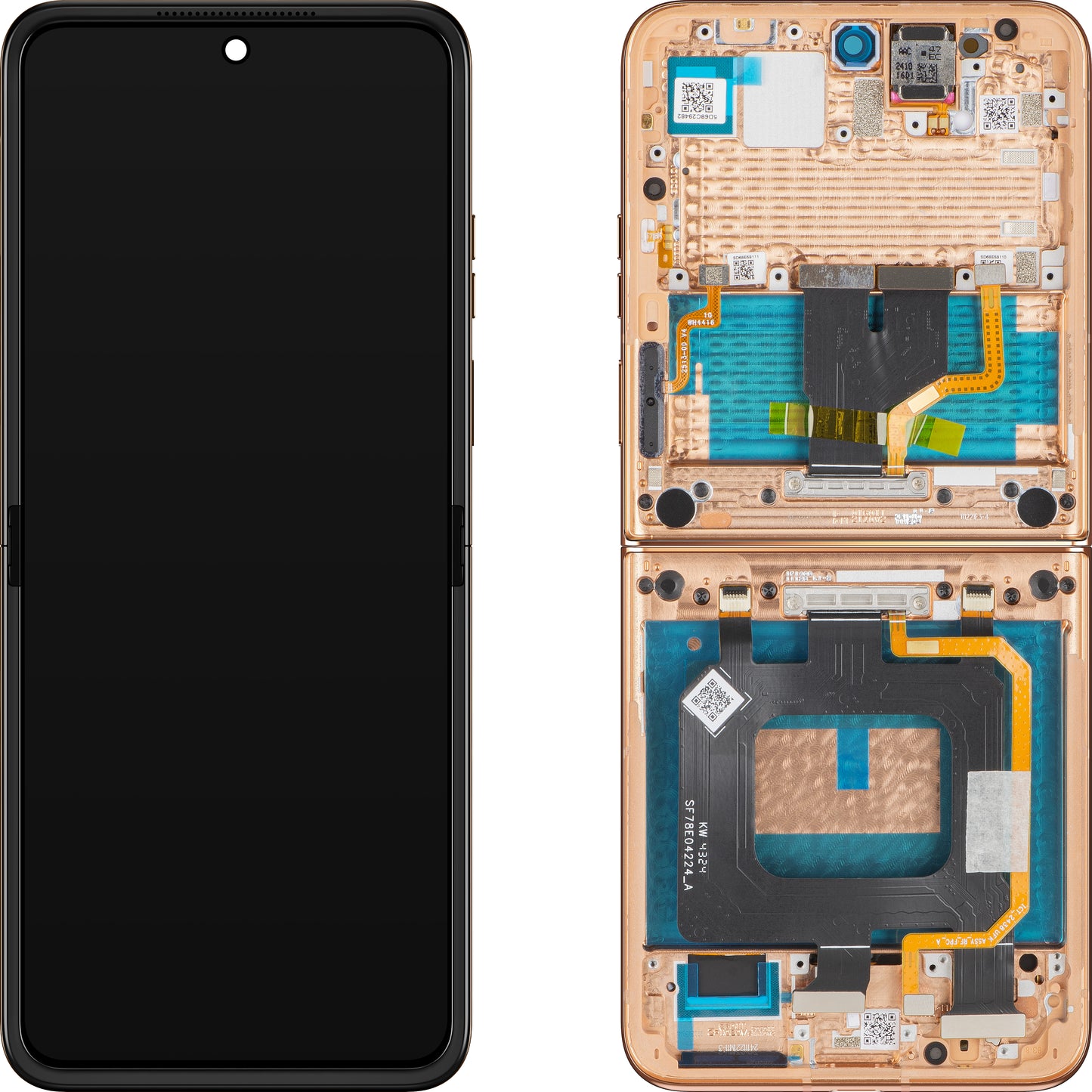 Display sa Touchscreen-om Motorola Razr+ 2025 / Razr+ 2024 / Razr 50 Ultra, sa Ramom, Sub Inner, Braon (Mocha Mousse), Service Pack 5D68C29482