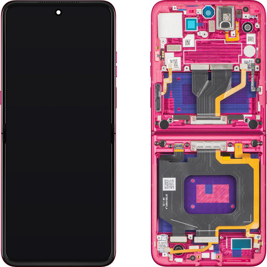 Display sa Touchscreen-om Motorola Razr 60 Ultra, sa Ramom, Sub Inner, Magenta (Pantone Cabaret), Service Pack 5D68C29902