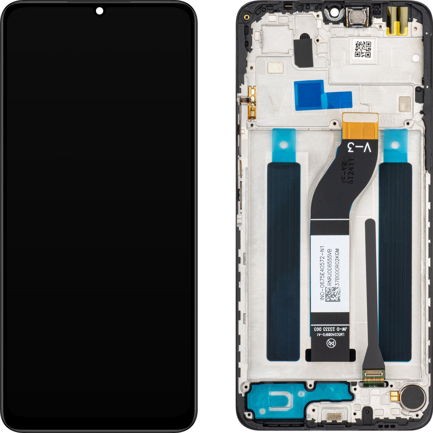 Zaslon s dodirnim ekranom MP kompatibilan s Xiaomi Redmi 13C / 13C 5G / 13R / Poco C65 / M6, s okvirom, crni