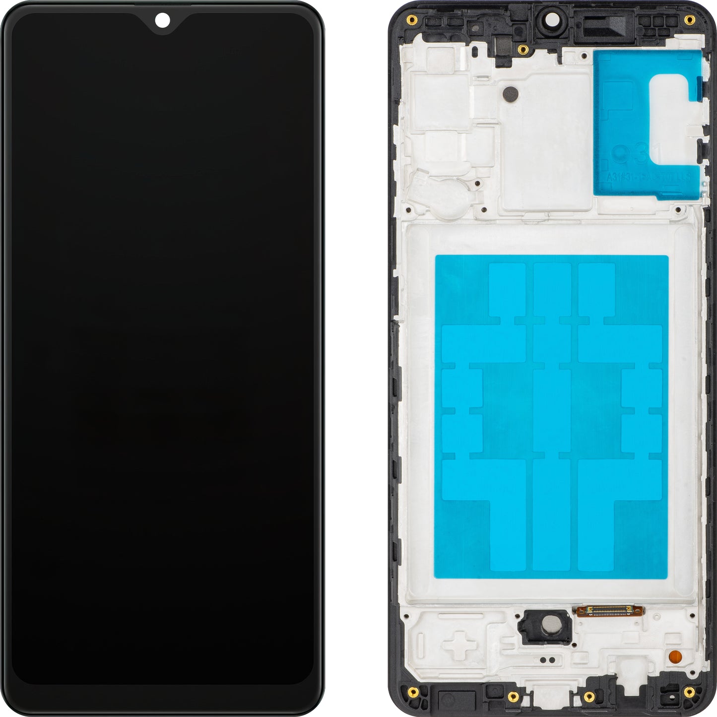 Display sa Touchscreen MP kompatibilan sa Samsung Galaxy A31 A315, sa Ramom, Crni