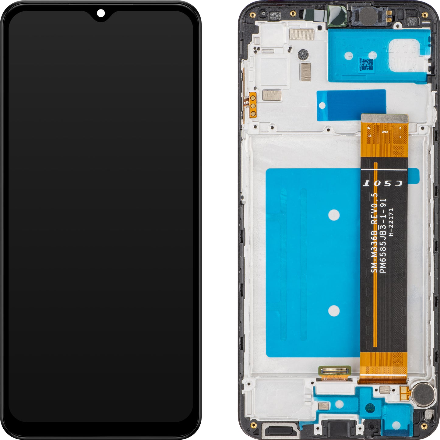 Display sa Touchscreen MP kompatibilan sa Samsung Galaxy A23 A235, sa Ramom, Crni