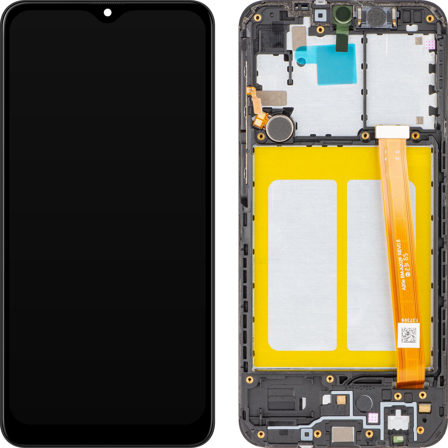 Display sa Touchscreen MP kompatibilan sa Samsung Galaxy A20e A202, sa Ramom, Crni
