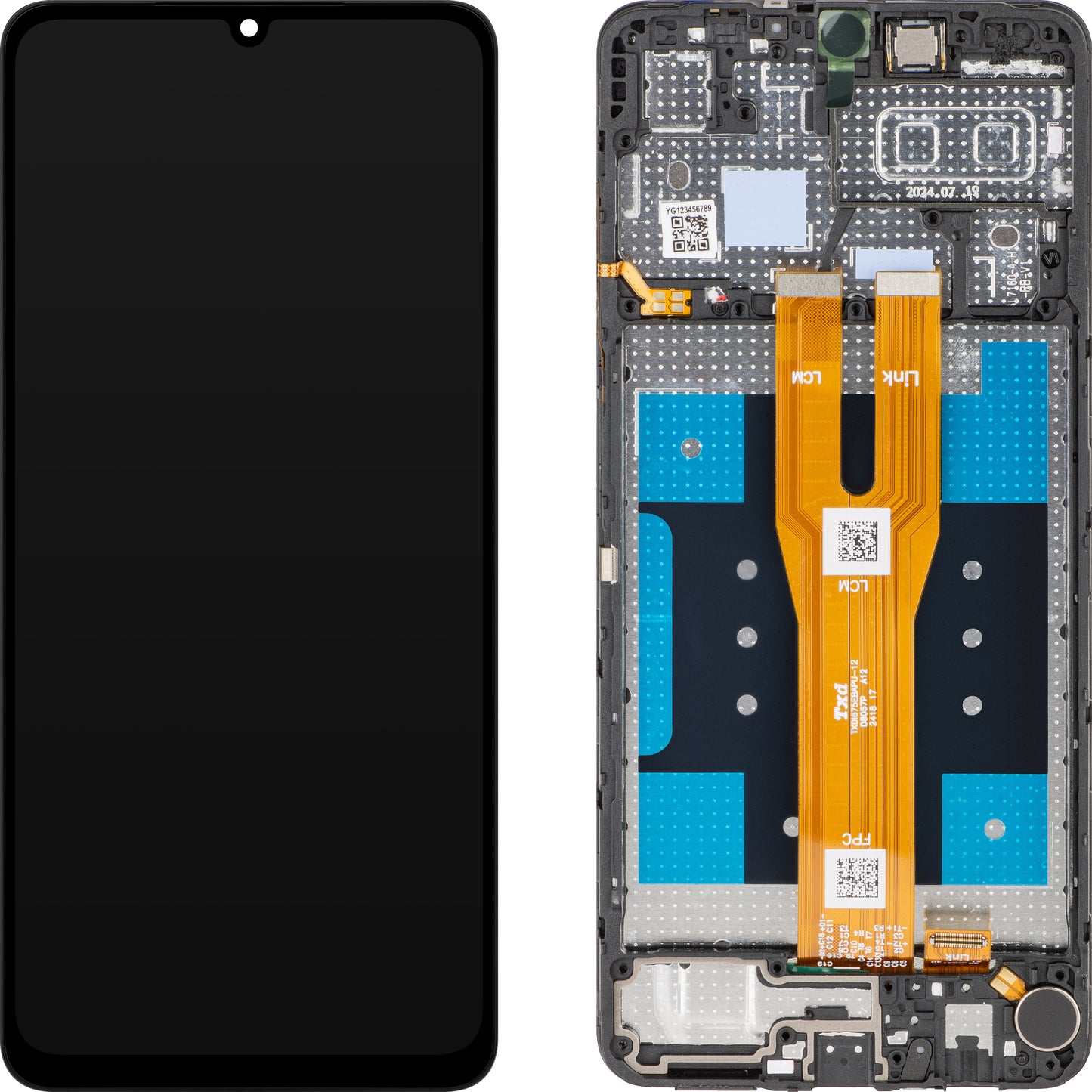 Display sa Touchscreen MP kompatibilan sa Samsung Galaxy A06 A065, sa Ramom, Crni