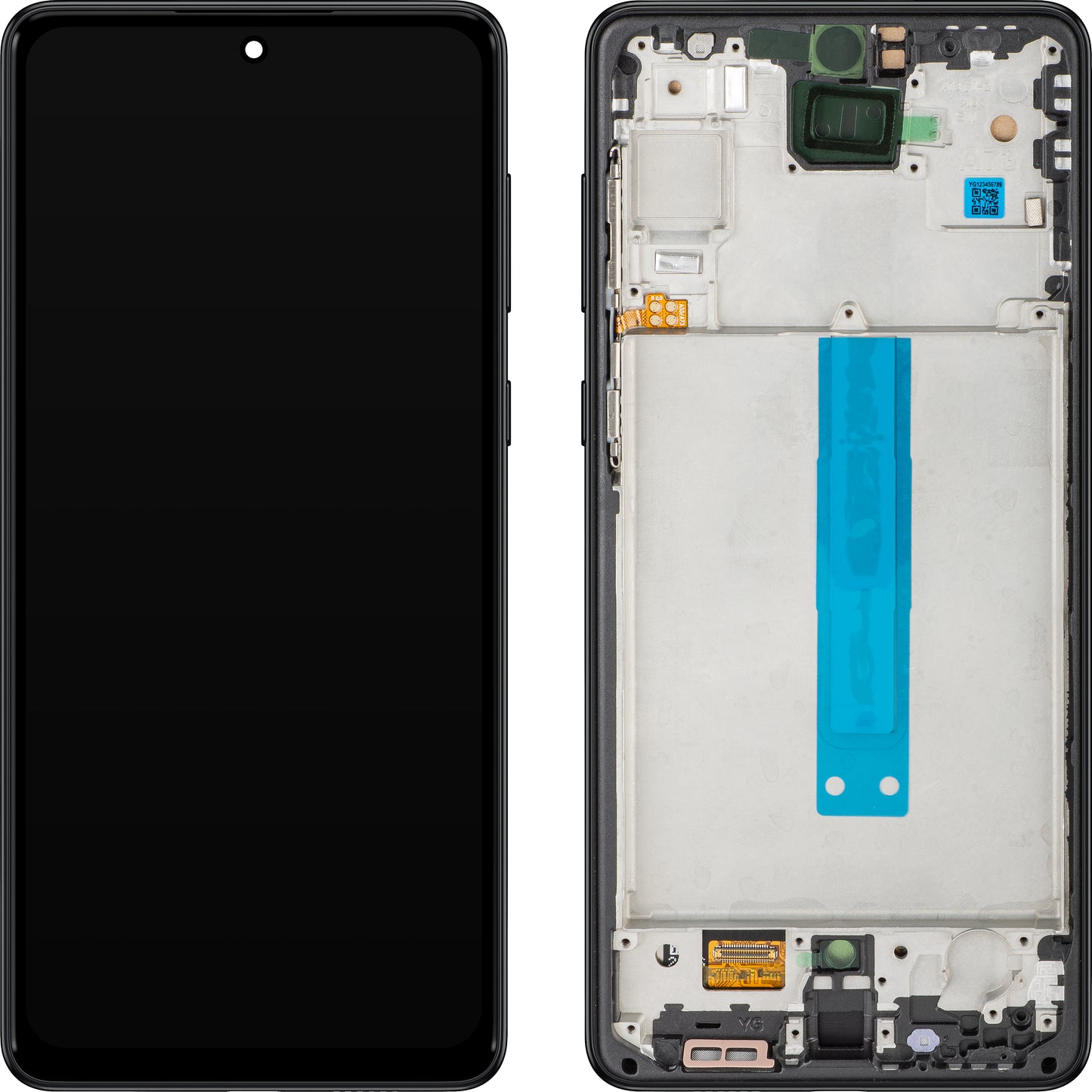 Display sa Touchscreen MP kompatibilan sa Samsung Galaxy A73 5G A736, sa Ramom, Crni