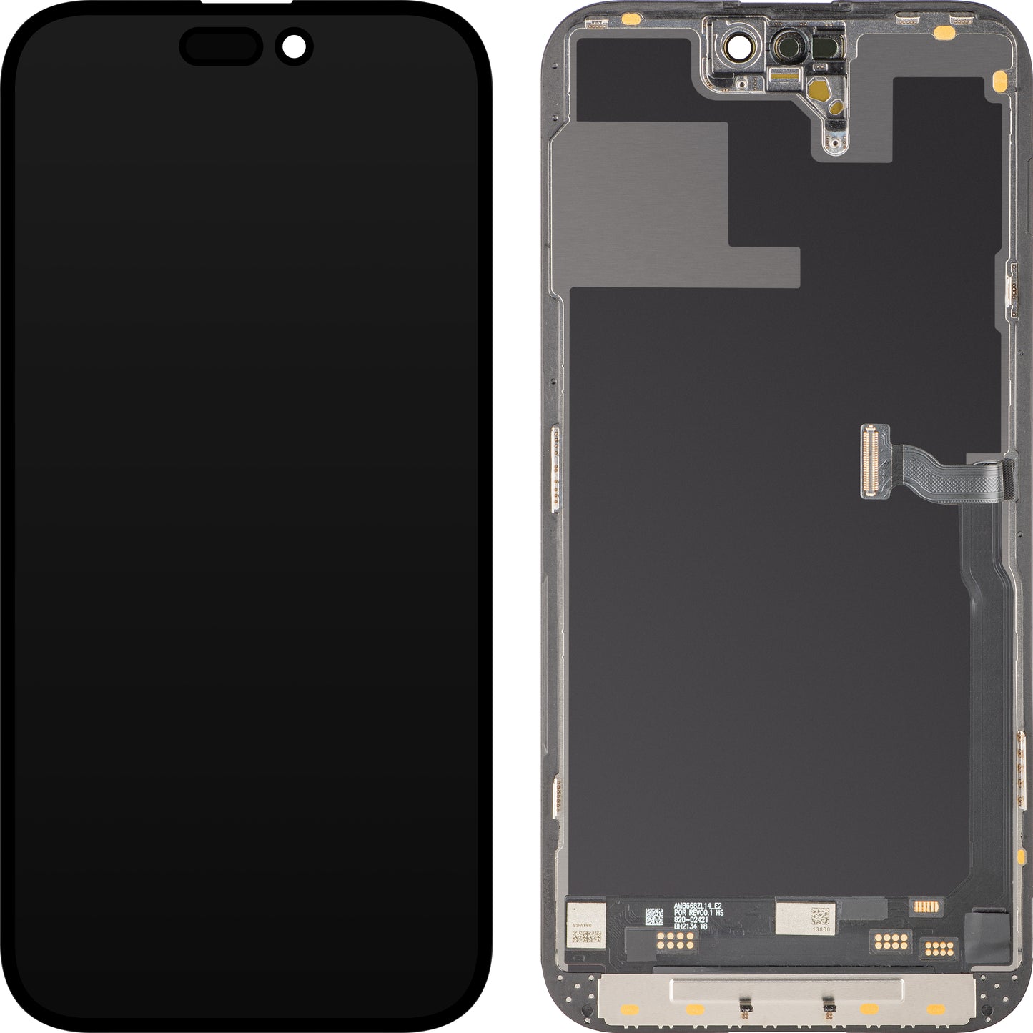 Display sa Touchscreen MP kompatibilan sa Apple iPhone 14 Pro Max, sa Ramom, Soft OLED IC Movable verzija 120Hz FHD, Crni