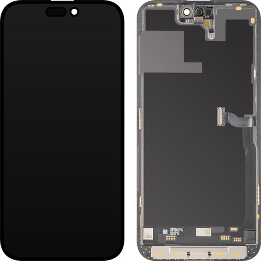 Display sa Touchscreen MP kompatibilan sa Apple iPhone 14 Pro Max, sa Ramom, Soft OLED IC Movable verzija 120Hz FHD, Crni