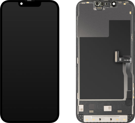 Ekran sa Touchscreen MP kompatibilan sa Apple iPhone 13 Pro, sa Ramom, Soft OLED 120Hz FHD Dijagnostička verzija, Crni