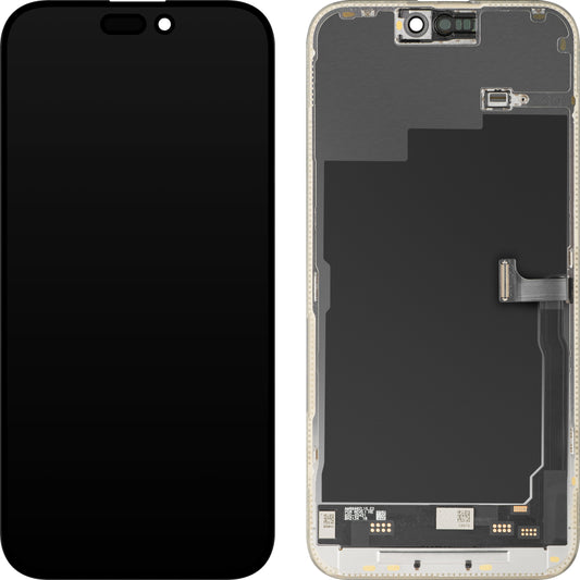 Ekran sa Touchscreen MP kompatibilan sa Apple iPhone 15 Pro Max, sa Ramom, Soft OLED IC Movable 120Hz FHD verzija, Crni