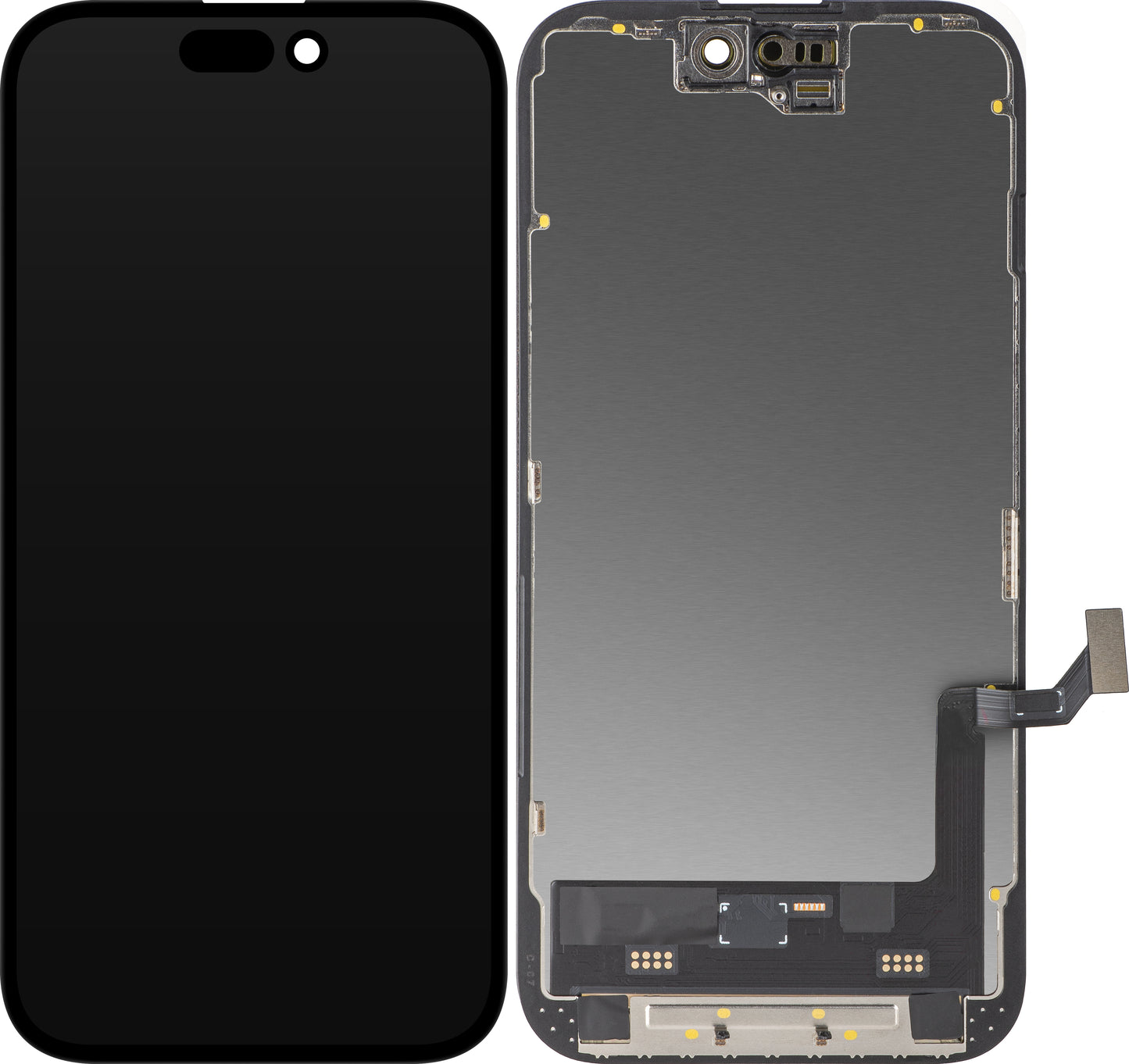Display sa Touchscreen MP kompatibilan sa Apple iPhone 15, sa Ramom, Soft OLED FHD IC Movable verzija, Crni