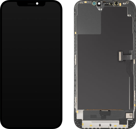 Display sa Touchscreen MP kompatibilan sa Apple iPhone 12 Pro Max, sa Ramom, OLED Diagnostic verzija, Crni