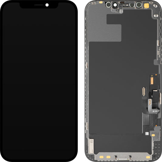 Display sa Touchscreen MP kompatibilan sa Apple iPhone 12 / 12 Pro, sa Ramom, OLED Diagnostic Verzija, Crni
