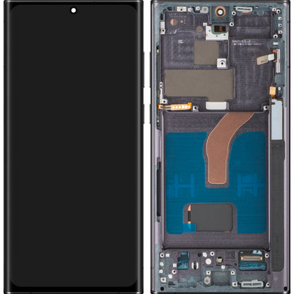 Ekran sa Touchscreen MP kompatibilan sa Samsung Galaxy S22 Ultra 5G S908, sa Ramom, OLED Verzija, Crna, Swap