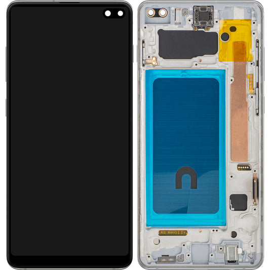 Display sa Touchscreen MP kompatibilan sa Samsung Galaxy S10+ G975, sa ramom, Srebrni