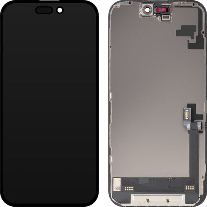 Display sa Touchscreen MP kompatibilan sa Apple iPhone 16, sa Ramom, Soft OLED FHD Diagnostic verzija, Crni