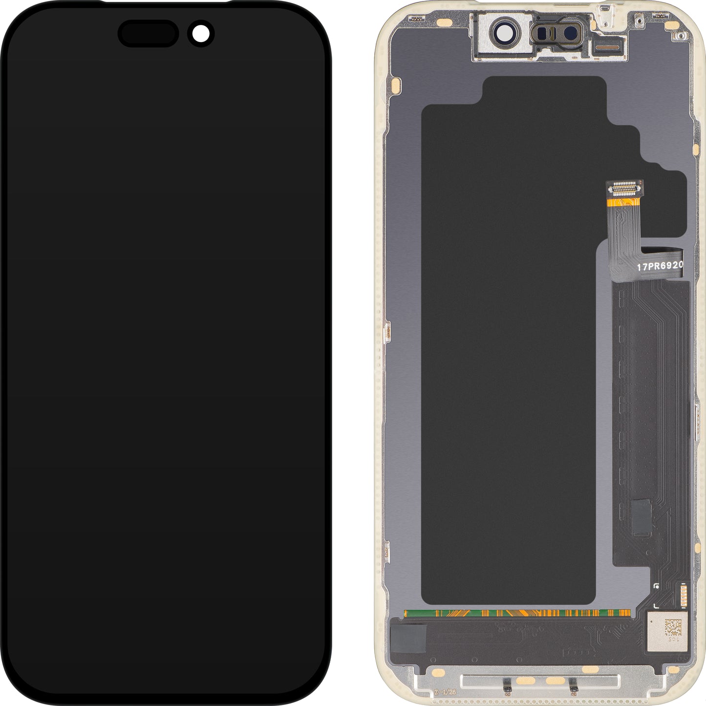 Ekran sa Touchscreen MP kompatibilan sa Apple iPhone 17 Pro, sa Ramom, Verzija OLED FHD IC Movable, Crna