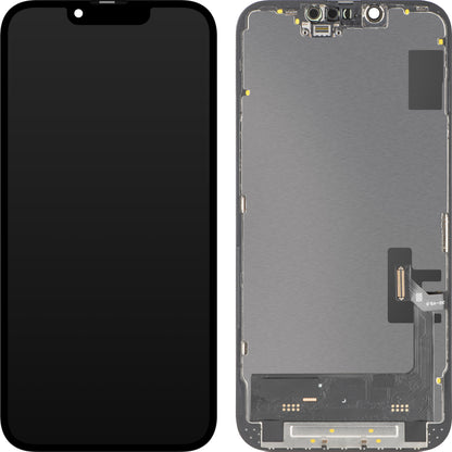Display sa Touchscreen MP kompatibilan sa Apple iPhone 14, sa Ramom, Soft OLED FHD 120Hz IC Movable verzija, Crni