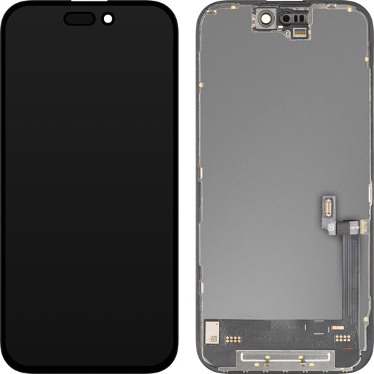 Display sa Touchscreen MP kompatibilan sa Apple iPhone 16, sa Ramom, Soft OLED FHD 120Hz IC Movable verzija, Crni