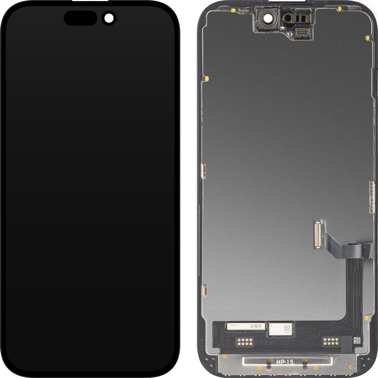 Ekran sa Touchscreen MP kompatibilan sa Apple iPhone 15, sa Ramom, Premium Soft OLED FHD 120Hz Dijagnostika Verzija, Crna