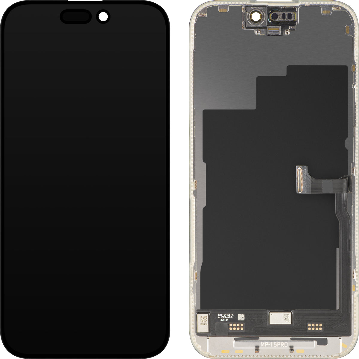 Ekran sa Touchscreen MP kompatibilan sa Apple iPhone 15 Pro, sa Ramom, Premium Soft OLED FHD 120Hz Dijagnostika Verzija, Crna