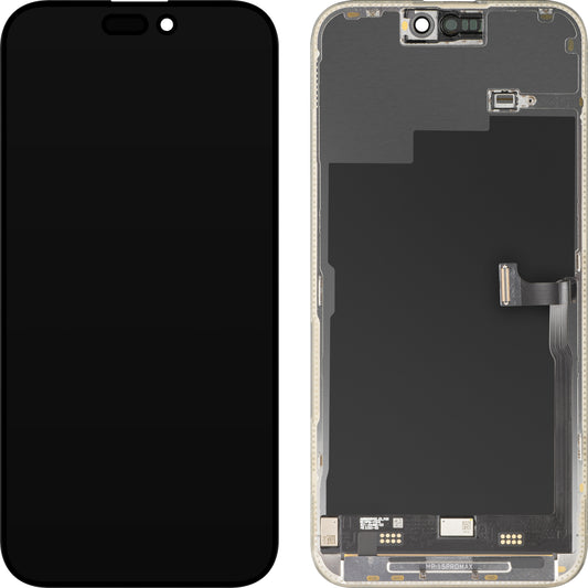 Ekran sa Touchscreen MP kompatibilan sa Apple iPhone 15 Pro Max, sa Ramom, Premium Soft OLED FHD 120Hz Dijagnostika Verzija, Crna