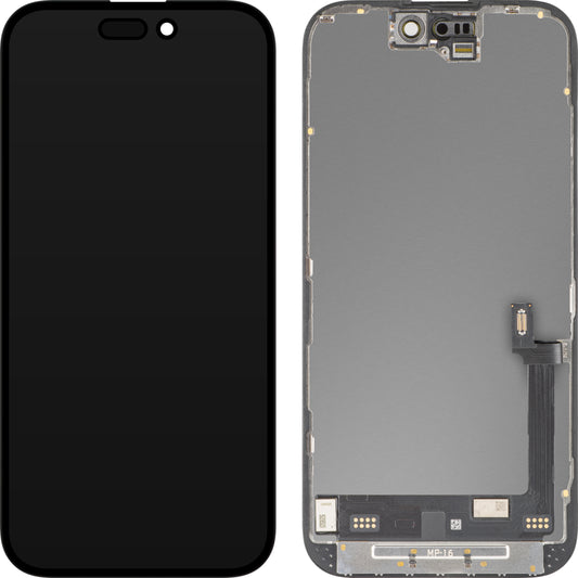 Ekran sa Touchscreen MP kompatibilan sa Apple iPhone 16, sa Ramom, Premium Soft OLED FHD Dijagnostička Verzija, Crna