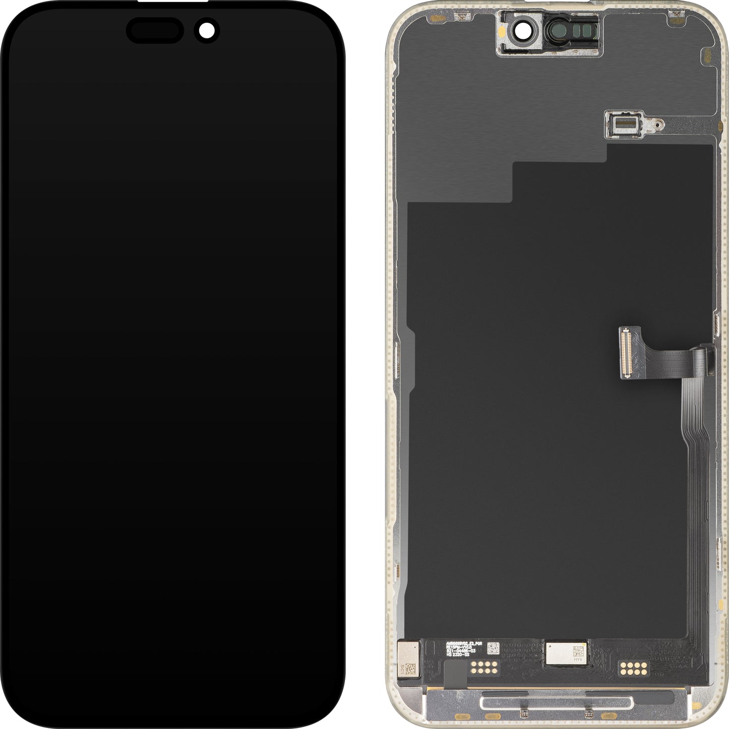 Ekran sa Touchscreen MP kompatibilan sa Apple iPhone 15 Pro Max, sa Ramom, Verzija Premium Soft OLED FHD 120Hz, Crna, Refabrikovan