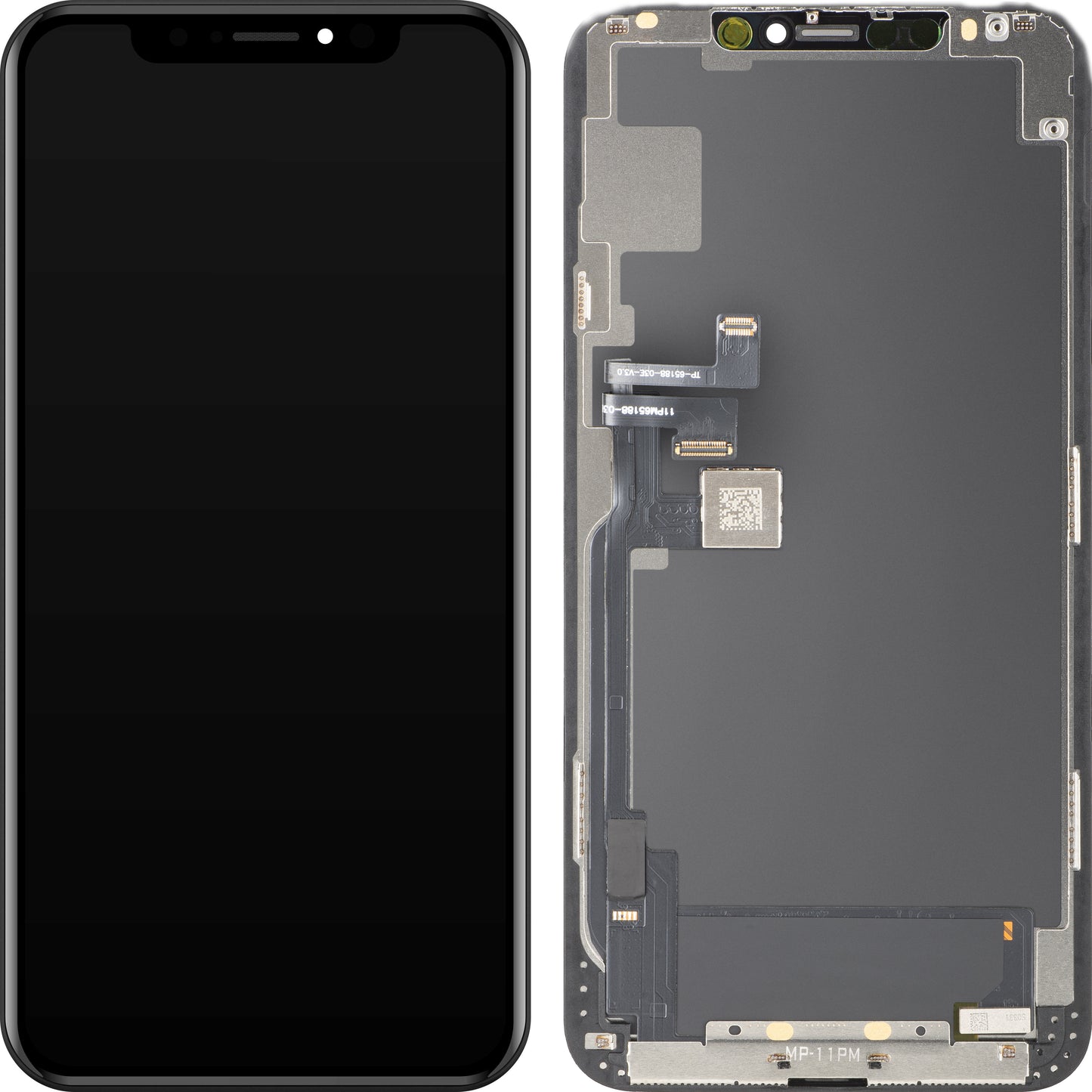 Ekran sa Touchscreen MP kompatibilan sa Apple iPhone 11 Pro Max, sa Ramom, Verzija OLED FHD IC Movable, Crna