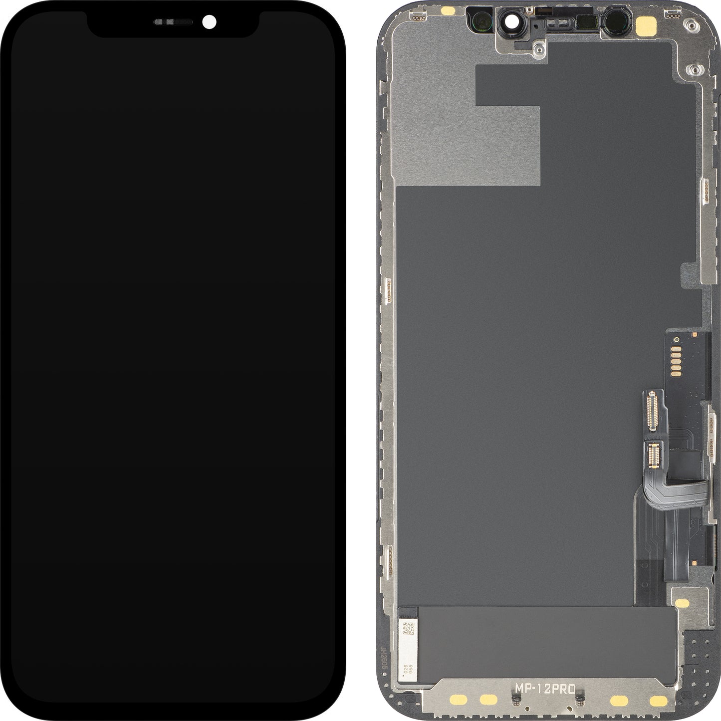 Ekran sa Touchscreen MP kompatibilan sa Apple iPhone 12 / 12 Pro, sa Ramom, Verzija OLED FHD IC Movable, Crna