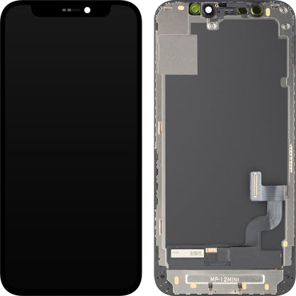 Ekran sa Touchscreen MP kompatibilan sa Apple iPhone 12 mini, sa Ramom, Verzija OLED FHD IC Movable, Crna